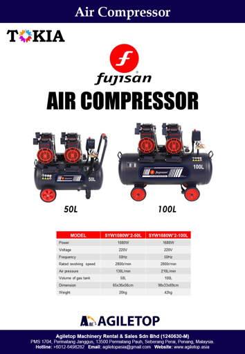 Air Compressor - Fujisan 50L & 100L