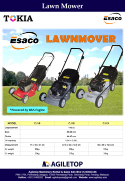 Lawn Mower - Esaco CJ16, CJ18, CJ19