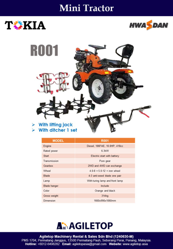 Mini Tractor - Hwadan R001