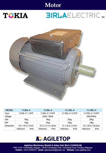 Motor - Birla YL80L, YL90L & YL100L