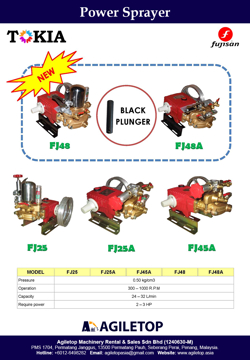 Power Sprayer - Fujisan FJ25, FJ25A, FJ45A, FJ48 & FJ48A