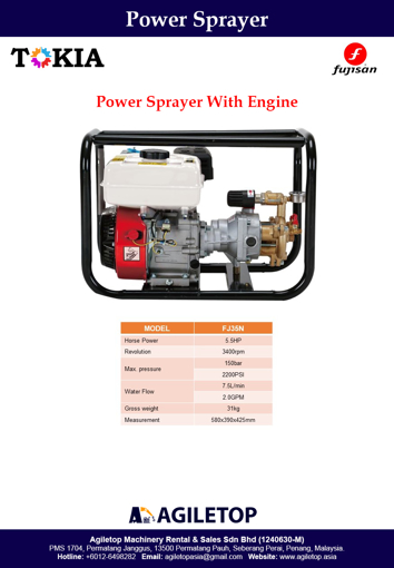 Power Sprayer - Fujisan FJ35N