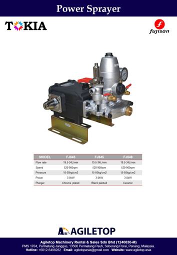 Power Sprayer - Fujisan FJ645, FJ845, FJ648