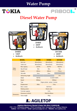 Water Pump - Pabool DH80E & DH100E