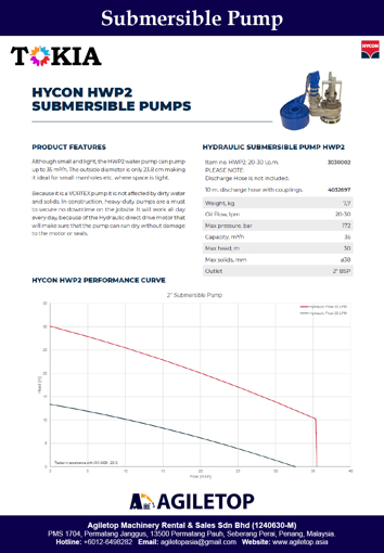 Hydraulic Submersible Pump - Hycon HWP2