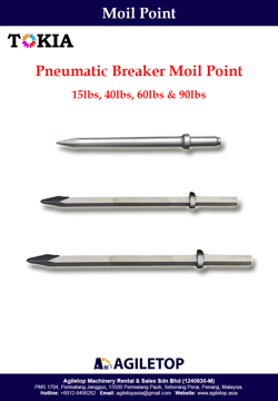 Moil Point - Pneumatic Breaker Moil Point 15lbs, 40lbs, 60lbs & 90lbs